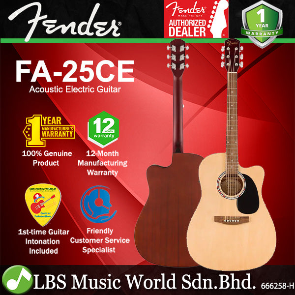 Fender FA-25CE Dreadnought Body Walnut Fingerboard Acoustic Electric Guitar (FA25CE FA 25CE)