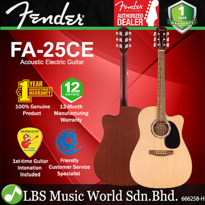 Fender FA-25CE Dreadnought Body Walnut Fingerboard Acoustic Electric Guitar (FA25CE FA 25CE)