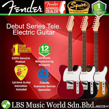 Squier by Fender Debut Telecaster Electric Guitar with White Pickguard Laurel FB