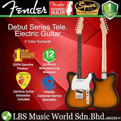 Squier by Fender Debut Telecaster Electric Guitar with White Pickguard Laurel FB