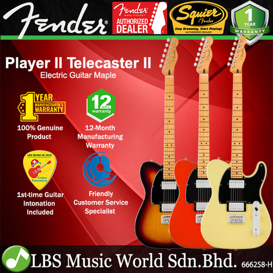 Fender Player II Telecaster HH Pickup Alder Body Electric Guitar with Maple Fingerboard