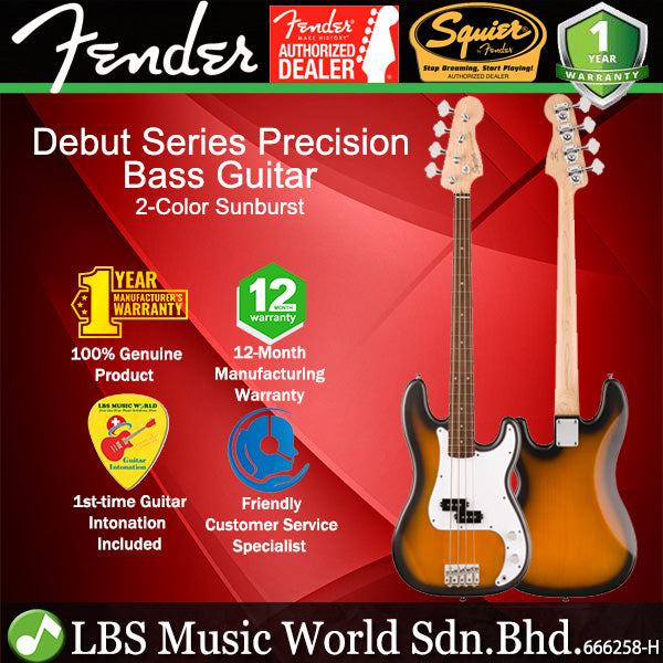 Squier by Fender Debut Precision 4 String Bass Guitar with SS Pickup and Laurel Fingerboard