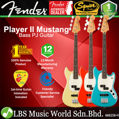 Fender Player II Mustang 4 String Bass PJ Guitar with Rosewood Fingerboard