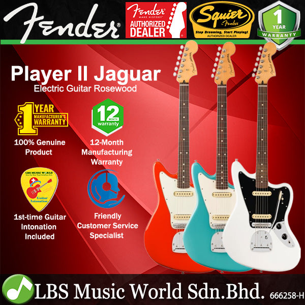 Fender Player II Jaguar Alder Body Electric Guitar with SS Pickup and Rosewood Fingerboard