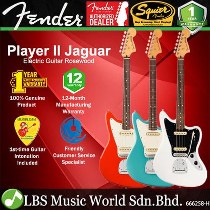 Fender Player II Jaguar Alder Body Electric Guitar with SS Pickup and Rosewood Fingerboard