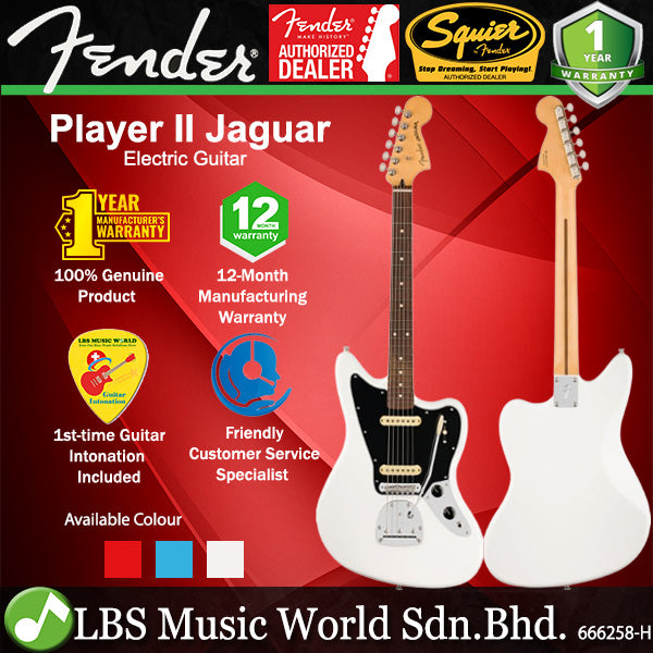 Fender Player II Jaguar Alder Body Electric Guitar with SS Pickup and Rosewood Fingerboard