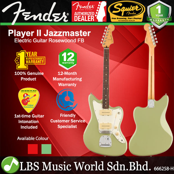 Fender Player II Jazzmaster Alder Body Electric Guitar with SS Pickup and Rosewood Fingerboard