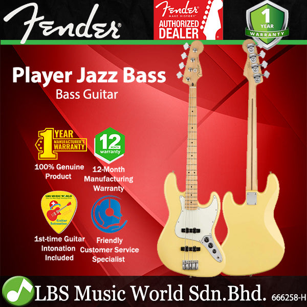 Fender Player 4 String Jazz Bass Guitar with SS Pickup and Maple Fingerboard - Buttercream
