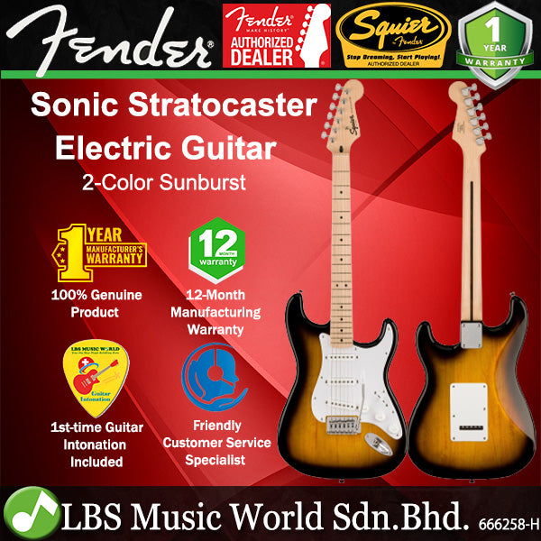 Squier By Fender Sonic Stratocaster Electric Guitar With Ceramic Single Coil Pickup