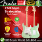 Squier By Fender FSR Sonic Stratocaster Electric Guitar With White Pickguard And Maple Fretboard - Surf Green