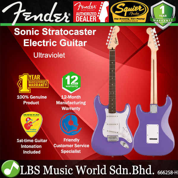 Squier By Fender Sonic Stratocaster Electric Guitar With Ceramic Single Coil Pickup