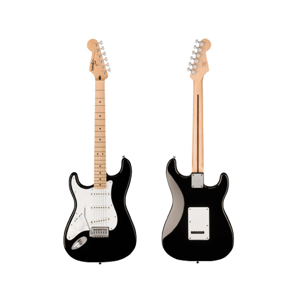 Squier By Fender Sonic Stratocaster Left Handed Electric Guitar With Ceramic Single Coil Pickup and Maple Fretboard - Black