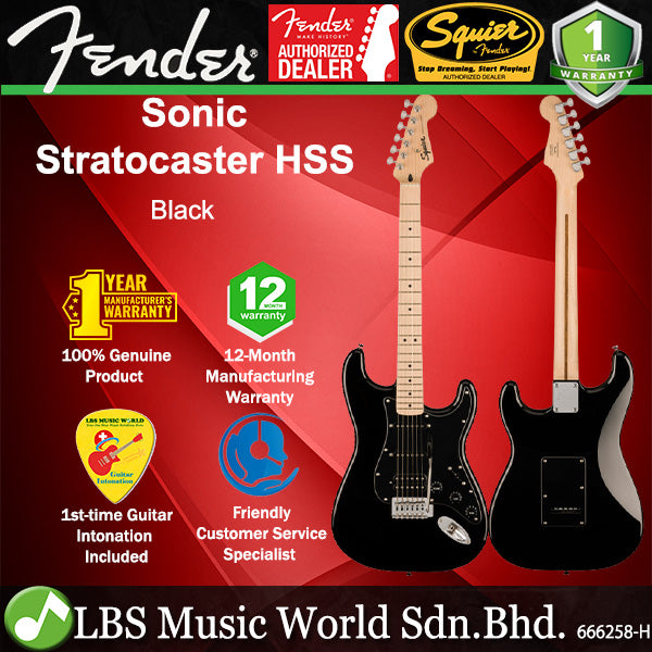 Squier By Fender Sonic Stratocaster HSS Electric Guitar With Tremolo