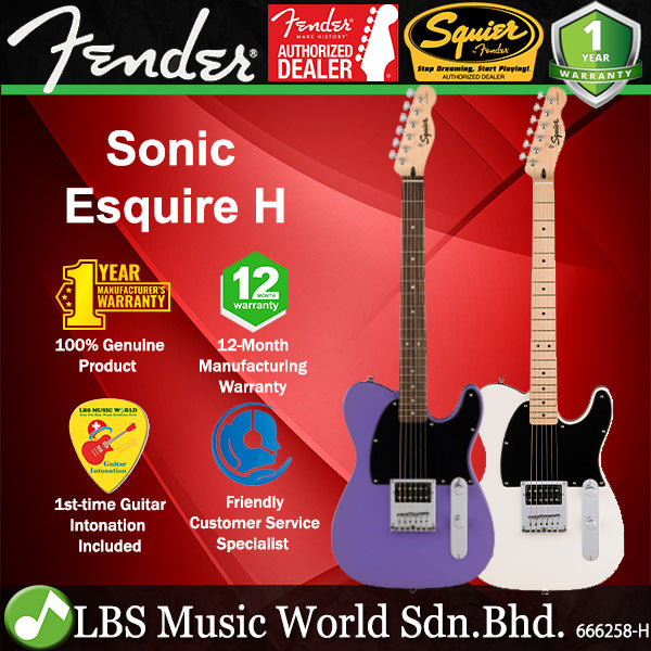 Squier by Fender Sonic Esquire H Electric Guitar with Ceramic Humbucker Pickup