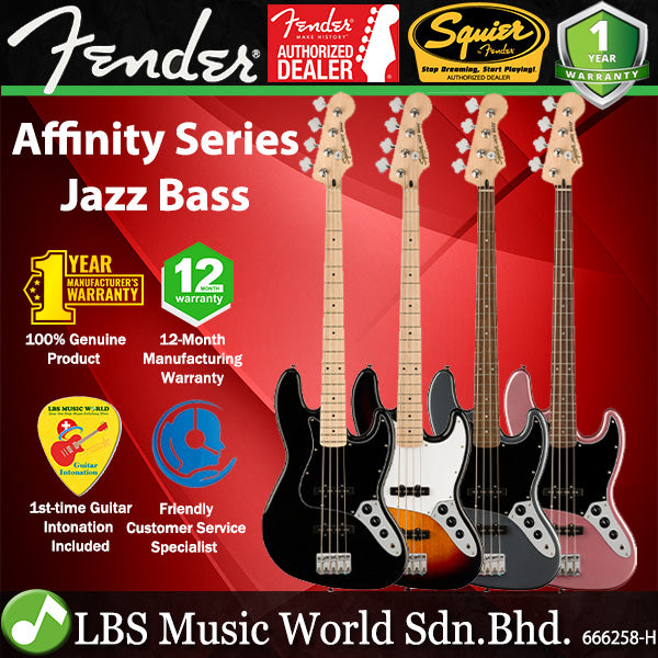 Squier By Fender Affinity Series Jazz 4 Strings Bass Electric Guitar With Ceramic Single Coil
