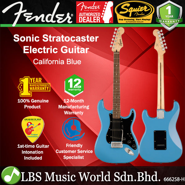Squier By Fender Sonic Stratocaster Electric Guitar With Ceramic Single Coil Pickup