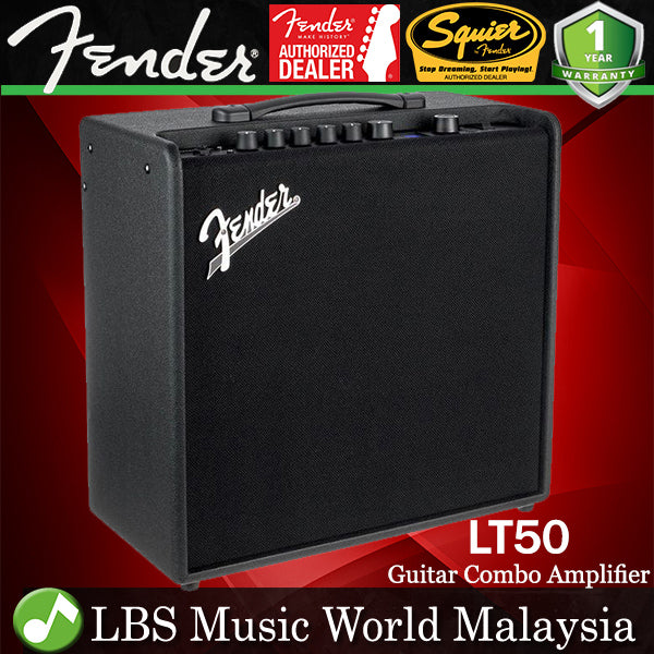 Fender Mustang LT50 50 Watt Electric Guitar Combo Speaker Amplifier with 20 Amp Models, Effects and USB Connectivity (LT 50)