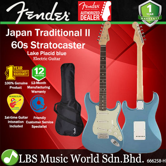 Fender Japan Traditional II 60s Stratocaster Electric Guitar Rosewood Fretboard With Gig Bag - Lake Placid Blue