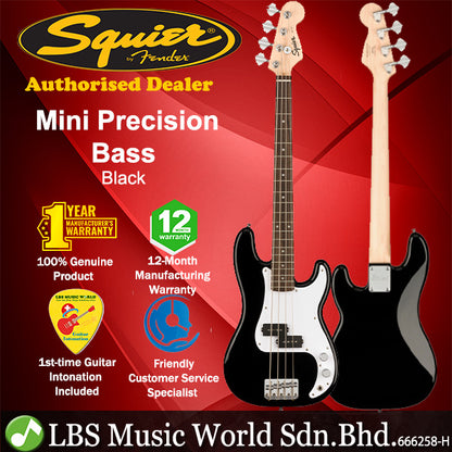 Squier by Fender Mini Precision PJ Bass 4 String Electric Bass Guitar Laurel Fretboard