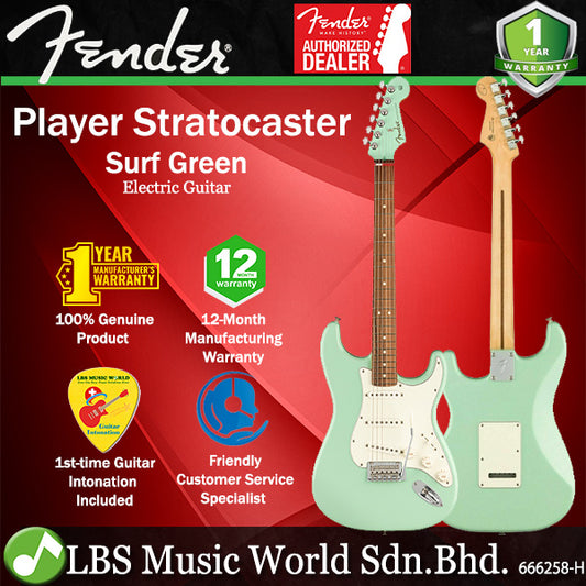 Fender Mexico Player Limited Edition Stratocaster Electric Guitar with Pau Ferro Fingerboard - Surf Green