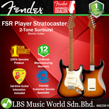 Fender Mexico FSR Player Stratocaster Electric Guitar Roasted Maple Fingerboard - 2 Tone Sunburst