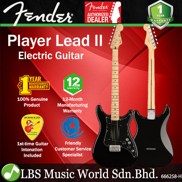 Fender Mexico Player Lead II Electric Guitar with Maple Fingerboard - Black