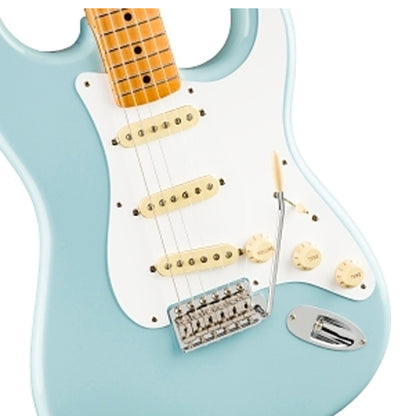 Fender Mexico Vintera 50s Stratocaster Electric Guitar with SSS Pickup Tremolo and Deluxe Gig Bag - Sonic Blue