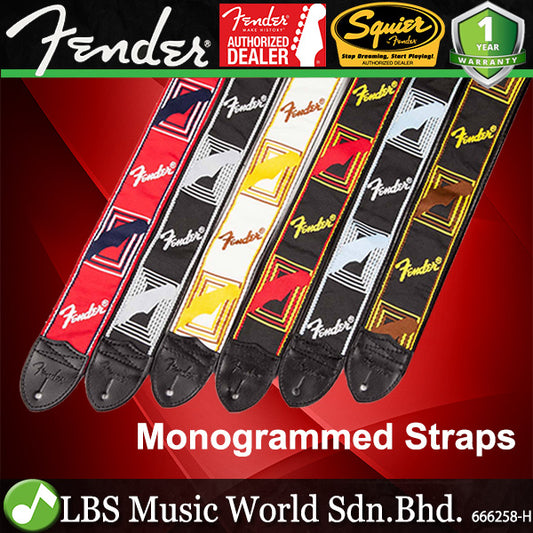 Fender 2 Inch Monogrammed Adjustable Guitar Strap Leather Ends