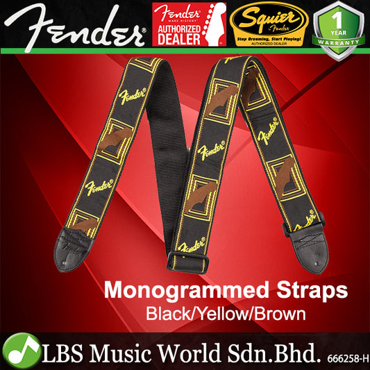 Fender 2 Inch Monogrammed Adjustable Guitar Strap Leather Ends