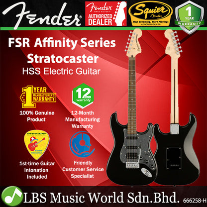 Fender Squier FSR Affinity Series Stratocaster HSS Electric Guitar Laurel Fretboard - Metallic Black