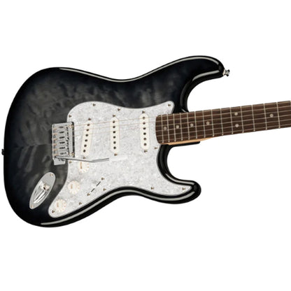 Fender Squier FSR Affinity Stratocaster QMT Electric Guitar with Tremolo and Laurel Fretboard - Black Burst