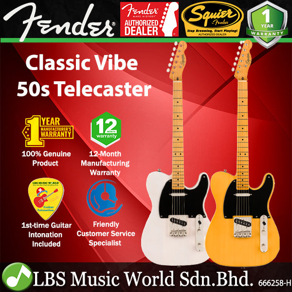 Squier By Fender Classic Vibe 50s Telecaster Electric Guitar Maple Fingerboard