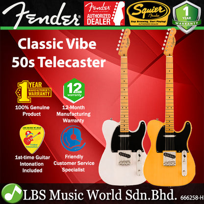 Squier By Fender Classic Vibe 50s Telecaster Electric Guitar Maple Fingerboard