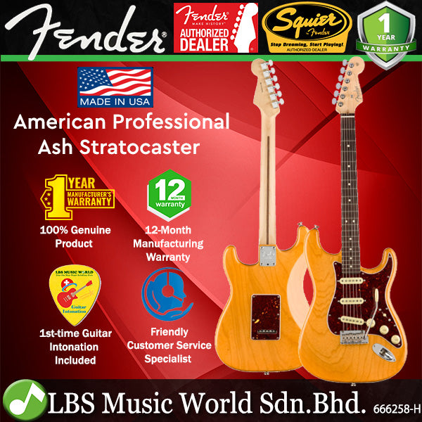 Fender American Limited Edition Professional Ash Stratocaster Electric Guitar with Rosewood Fretboard - Antique Natural