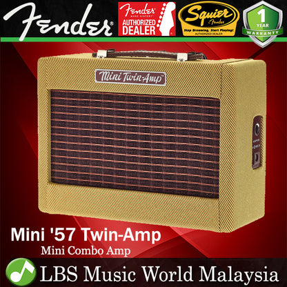 Fender Mini '57 Twin-Amp 1 watt 2x2 Mini Combo Amp With Dual 2 Speakers and Headphone Jack (57 Twin Amp)