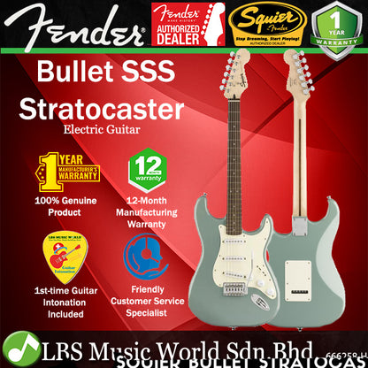 Squier By Fender Bullet Stratocaster SSS Electric Guitar With Tremolo and Laurel Fingerboard - Sonic Grey