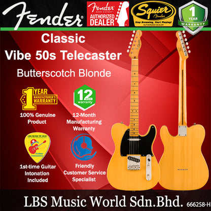 Squier By Fender Classic Vibe 50s Telecaster Electric Guitar Maple Fingerboard