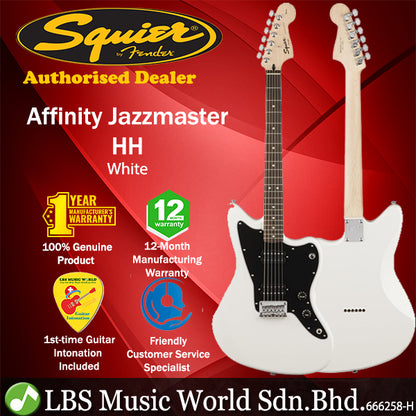 Squier by Fender Affinity Jazzmaster HH Jagmaster Body Electric Guitar Laurel Fingerboard Arctic White