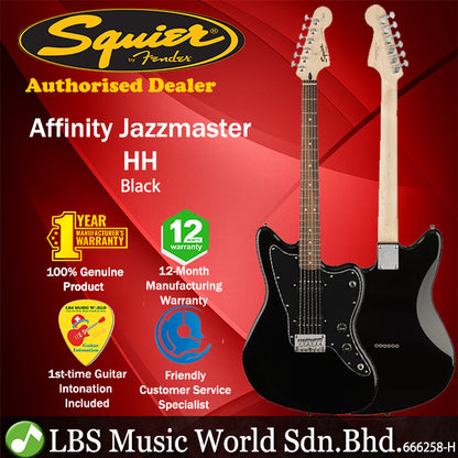 Squier by Fender Jagmaster Affinity Series Jazzmaster HH Electric Guitar Laurel Fingerboard Black