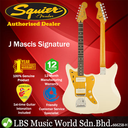 Squier by Fender J Mascis Signature Jazzmaster Classic Vibe Basswood Electric Guitar Laurel Fingerboard with Tremolo Vintage White