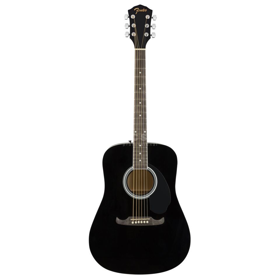 Fender FA-125 Dreadnought Spruce Top Acoustic Guitar With Fender Bag Black (FA125  FA 125)