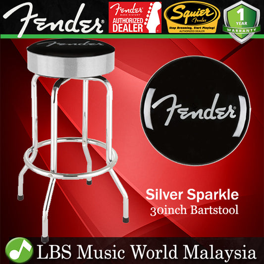 Fender 30 inch Silver Sparkle Guitar Barstool Round Bar Stool Chair Bench