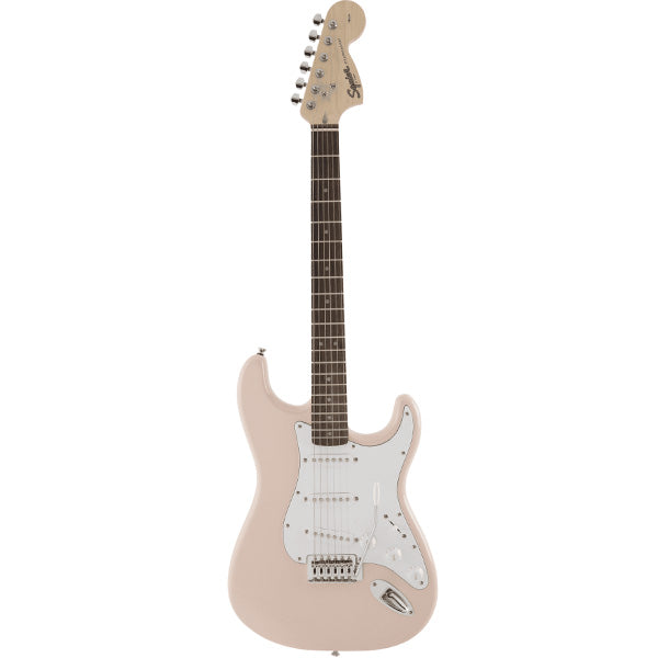 Squier by Fender FSR Affinity Stratocaster Series Poplar Body Maple Electric Guitar Shell Pink