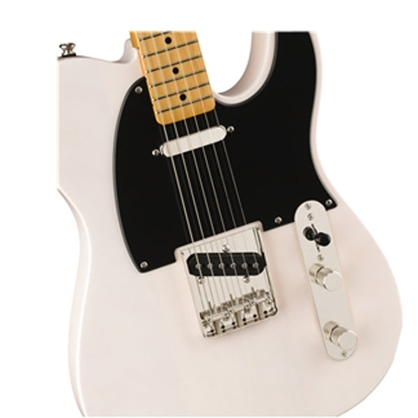 Squier By Fender Classic Vibe 50s Telecaster Solid Body Electric Guitar With Maple Fingerboard - White Blonde
