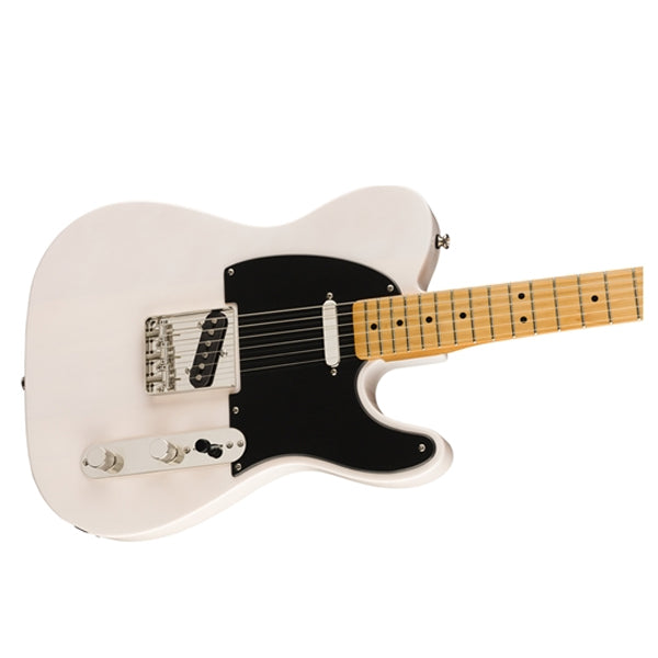 Squier By Fender Classic Vibe 50s Telecaster Solid Body Electric Guitar With Maple Fingerboard - White Blonde