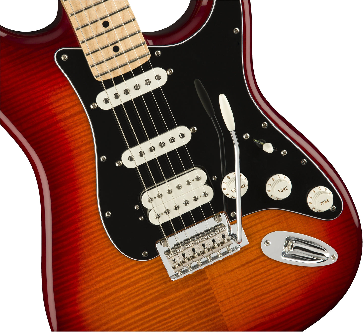 Fender Mexico Player HSS Plus Top Stratocaster Electric Guitar with Maple Fretboard - Aged Cherry Burst