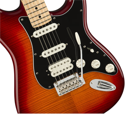 Fender Mexico Player HSS Plus Top Stratocaster Electric Guitar with Maple Fretboard - Aged Cherry Burst