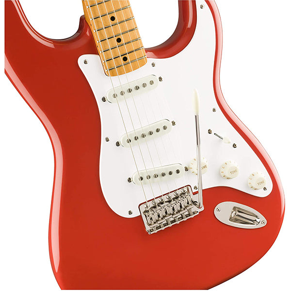 Squier By Fender Classic Vibe 50s Stratocaster Electric Guitar With Tremolo Maple Fingerboard (Fiesta Red)