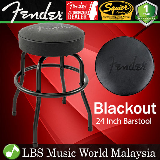 Fender 24 inch Blackout Barstool Round Bar Stool Chair Bench (Black)