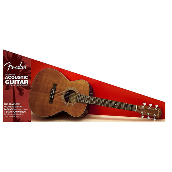 Fender FA-125S Folk Acoustic Guitar Pack Solid Top Mahogany (FA125S FA125)